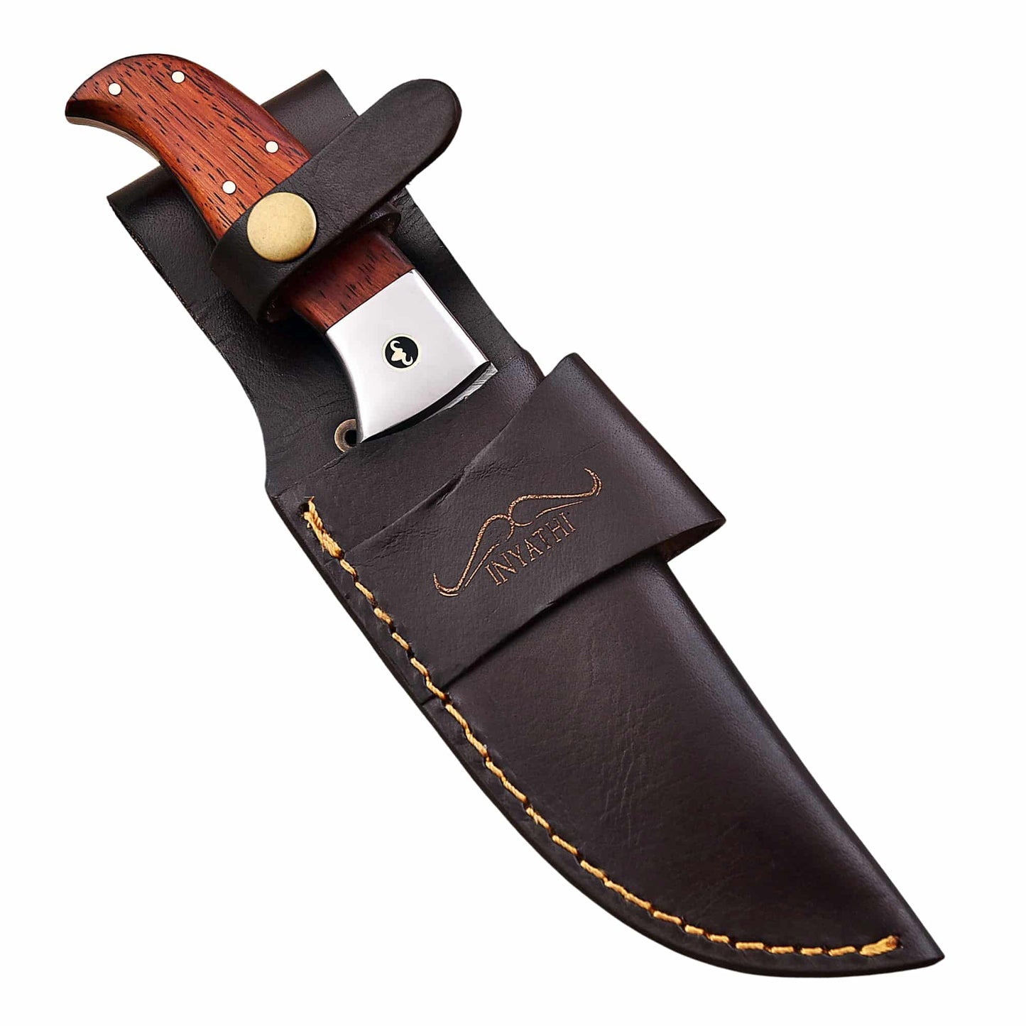 Hyena Hunter – Handmade 26cm Damascus Twist Blade w/ Red Padauk Wood Handle