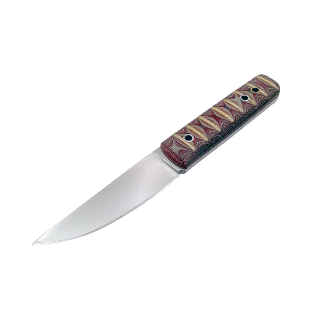 Handmade D2 Steel Hunting Knife with Red & Yellow Micarta Handle